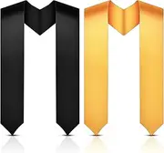 [Glitopper] 2 Pcs Unisex Adult Plain Graduation Stole Class of 2024 Plain Graduation Sash for Academic and Choral, 60'' Long