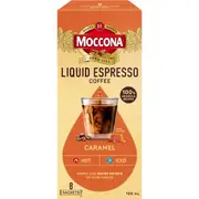 Moccona Liquid Coffee Sachets Espresso Caramel 8 pack