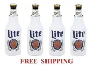 MILLER LITE 4 BEER BOTTLE KOOZIE COOLIE HUGGIE COOZIE ZIP UP COOLER NEW
