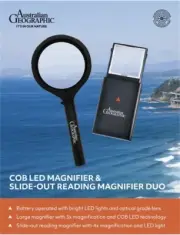 Australian Geographic Cob LED Magnifier+Slide Out Reading Magnifier Duo