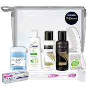 10 PC Deluxe Kit, Featuring: Tresemme Hair and Dove Body Travel-Size Products...
