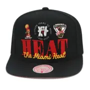 Mitchell & Ness Miami Heat NBA Reframe Retro Snapback Cap Hat - Black