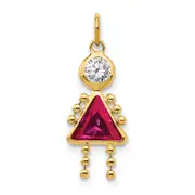 10K Yellow Gold July Girl Birthstone Charm