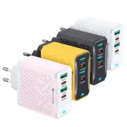 USLION BK303 100W 4-Port USB PD Charger 2USB-A+2USB-C PD QC3.0 Fast Charging Wall Charger Adapter EU Plug US Plug for iP