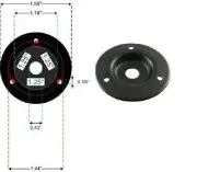 4 Pack 2 Inch Round Black Metal 1/4" Speaker Jack Plates