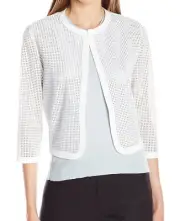 ANNE KLEIN BLAZER/NEW WITH TAG/RETAIL$149/ 8 WHITE Vegan Leather Cutout