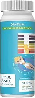 Pool and Spa Test Strips, Accurate Pool Test Strips, Spa Test Strips, Pool Spa Test Strips, 50 Pcs Three-in-1 Accurate Test Strips Multi-Purpose for Swimming Pools, Spas and Hot Tubs