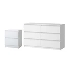 6 Chest of Drawers and Bedside Table Cabinet Bedroom Set White