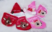 Rudolph or Clarice Personalized "My First Christmas" Stocking Set