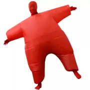 Inflatable Suit Fancy Dress Fan Operated Costume Fat Masked Blow Up Chub Red