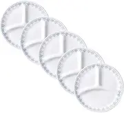 [CORELLE] J310-PTW CP-1843 Lunch Plates, Large Size, Set of 5, Break-Resistant, Lightweight, Microwave Safe, Oven Safe, Dishwasher Safe, Patchwork
