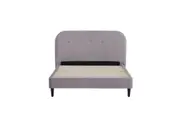 Venus Boucle Double Bed Curved Headboard Button Detail Light Grey