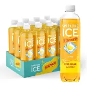 Sparkling Ice STARBURST Lemon, Zero Sugar Flavored Sparkling Water, with...