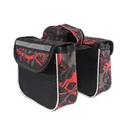 2 Pcs 600D Polyester Reflective Double Side Touch Screen Bike Front Frame Bag Bicycle Pouch Cycling Pack For Mountain/Road Bike RED COLOR