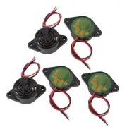 5 Pcs DC 3-24V 12V 2-Wired Continuous Active Electronic Buzzer Alarm Black