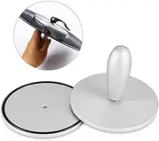 LP Vinyl Record Cleaner Clamp Vinyl Record Lable Saver Protector Aluminum Alloy Gramophone Record Clean Tool with Cleaning Cloth Wooden Box Silver One Size
