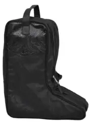 3-D Belt Black Faux Leather Boot Bag - Boot Add-Ons - Dbb10