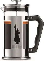 Bialetti Preziosa Coffee French Press Pot 1L 8 Cup Red Silver Filter Manual Hand