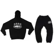 Corteiz Men's Y2k Jogging Suit, 2-piece Autumn Lightweight Tracksuit_x67 Black L