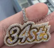 2.2 Ct Men's Round D/VVS Moissanite 34 St. Customize Letter Pendant 925 Silver