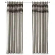Madison Park Dune Grey 2-Piece Light Filtering Window Curtain Pair 42" W x 63"