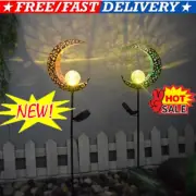Solar Powered Full Moon LED Glass Globe Stake Light Garden Lawn Outdoor Lamp VH