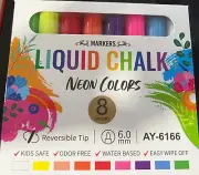 8x Liquid Chalk Marker Pens LED Writing Board Glass Window Pen 6mm