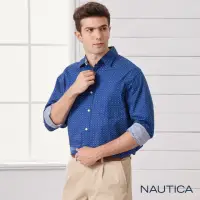 在飛比找momo購物網優惠-【NAUTICA】男裝小圖騰長袖襯衫(深藍)