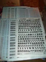 u. NOS Letraset Lettering 10 x 15 Sheet Various Fonts Sizes Use Drop-Down Box