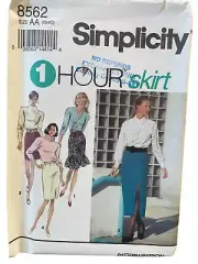 Simplicity Sewing Pattern 8562 Skirts Straight Flare Misses Size XS-MD