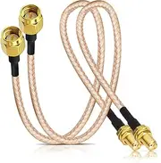 [Bingfu] SMA Female Bulkhead Mount to SMA Male RG316 Antenna Extension Coaxial Cable 30cm (2-Pack) for 4G LTE Router Cellular SDR USB Dongle Receiver