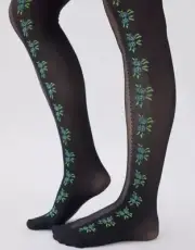 Urban outfitters Astrid Floral Black Tight Blue Green Floral Decoration Size S/M