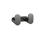 MEIR Curvae Double Robe Hook - Stainless Steel - PVD Shadow