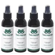 4PK Two Hands 125ml Hand Sanitiser/Anti-Bacterial Tea Tree Oil/Aloe Vera Spray