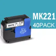 Compatible for Brother P-Touch Label Maker M-K MK 221Tape Cartridges 3/8" 40Pack