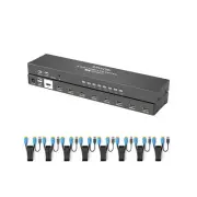 HDMI KVM Switch 8 Port 4K@30Hz, 8 in 1 Out KVM Switcher with USB2.0 Hubs+ IR ...