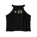 4:20 GLOW IN THE DARK CROP TANK SHIRT - MJN ORIGINALS