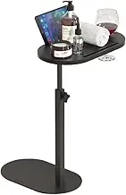 Adjustable Bathtub Table,C Shaped End Table,Removable Storage Rack,Bedside Storage Shelves,Liftable Side Table, Bamboo Tray Tables,for Sofa,Bed,Bathtub
