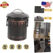 Elegant Iron Ash Bucket for Fireplaces & Mini Fire Pits - 7.48 x 5.12 x 13 in