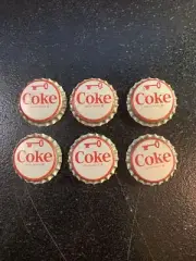 6)Vintage Coca-Cola COKE Unused UNCRIMPED Cork-Lined Bottle Cap SKELETON KEY