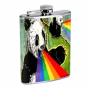 Panda Rainbow Em1 Flask 8oz Stainless Steel Hip Drinking Whiskey