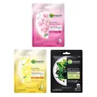 Garnier Serum Masks Light Complete, Sakura Glow, Pure Charcoal Set of 3