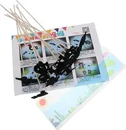 1 Set Kindergarten Teaching Puppet Theater for Christmas Finger Puppets Black Paper