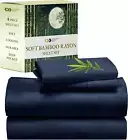 Rayon from Bamboo Sheets Set, Cooling Queen Size Bed Luxury Silk Sheets, Bedshee