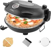 [YIBAKE] Electric Pizza Oven, Pizza in 4 Minutes, 32 cm Refractory Stone Plate, 1200W Pizza Maker, Max Temperature 460°C, 5 Modes