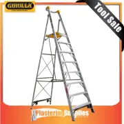 Gorilla Platform Ladder 2.4m 150kg 8 Step Industrial Aluminium PL008-I