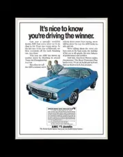 1973 AMC Javelin AMX Its Nice to Know You're Driving the Winner - Matted 11x14