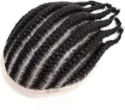 Mens Wig Hair Crochet Braids Men's Toupee Human Hair System 8"x10" Full Lace Base Male Hair Prosthesis Mens Toupee(1 - Jet Black)