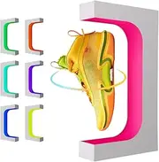 Levitating Shoe Display, Floating Rotating Sneaker Stand, Magnetic Levitation Shoe Rack with 16 Colors LED Light for Gifts Shoes Collectors Store Advertising Exhibition Home Decor