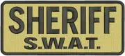 Sheriff SWAT embroidery patch 4x10 hook on back black letters